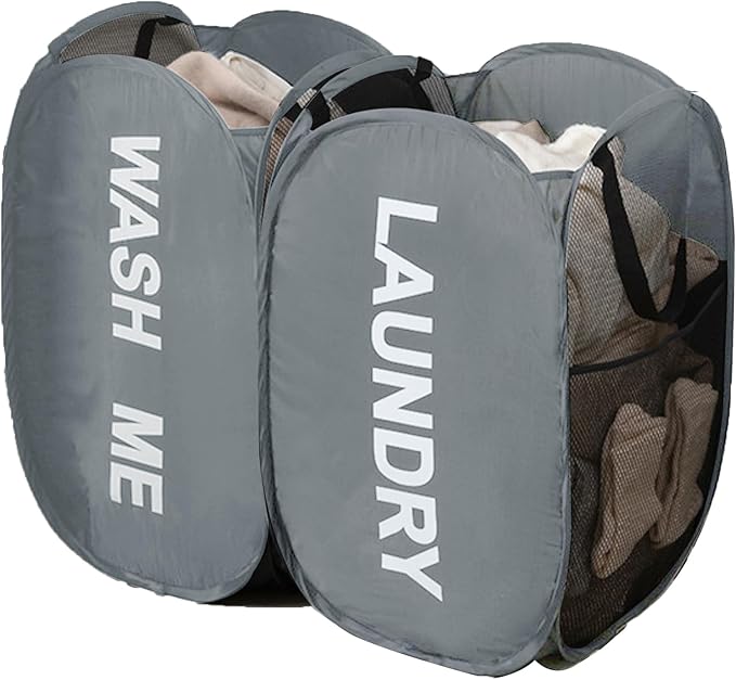 Pack of 2 Pop Up Laundry Hamper, Collapsible Laundry Baskets Dirty Clothes