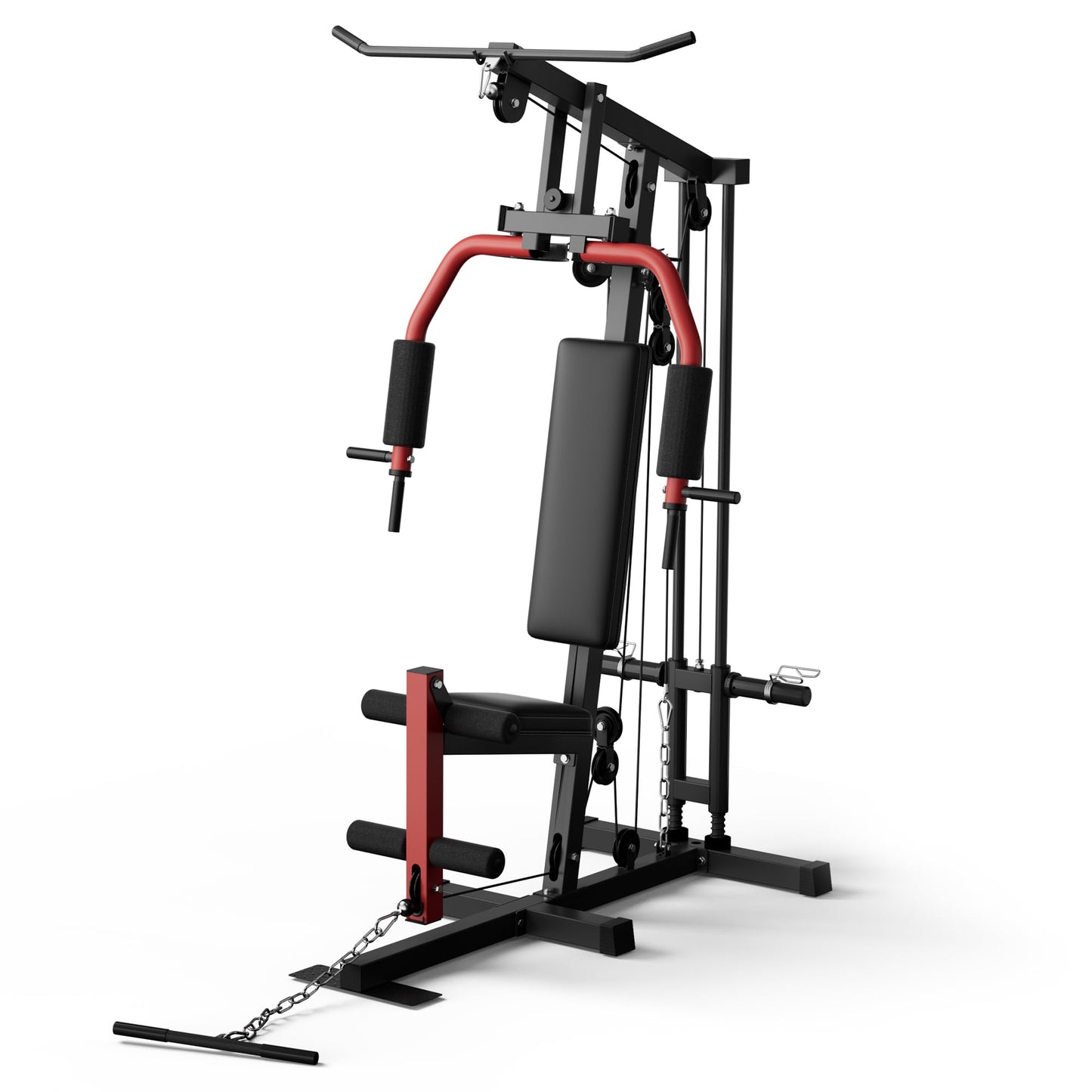 COZONY Heavy-Duty Home Gym Strength Training Equipment – Full Body Workout Machine with Pulley System, LAT Pulldown, Chest Press, Leg Extension, Supports 400LBS, Fits 1" & 2" Weight Plates (Not
