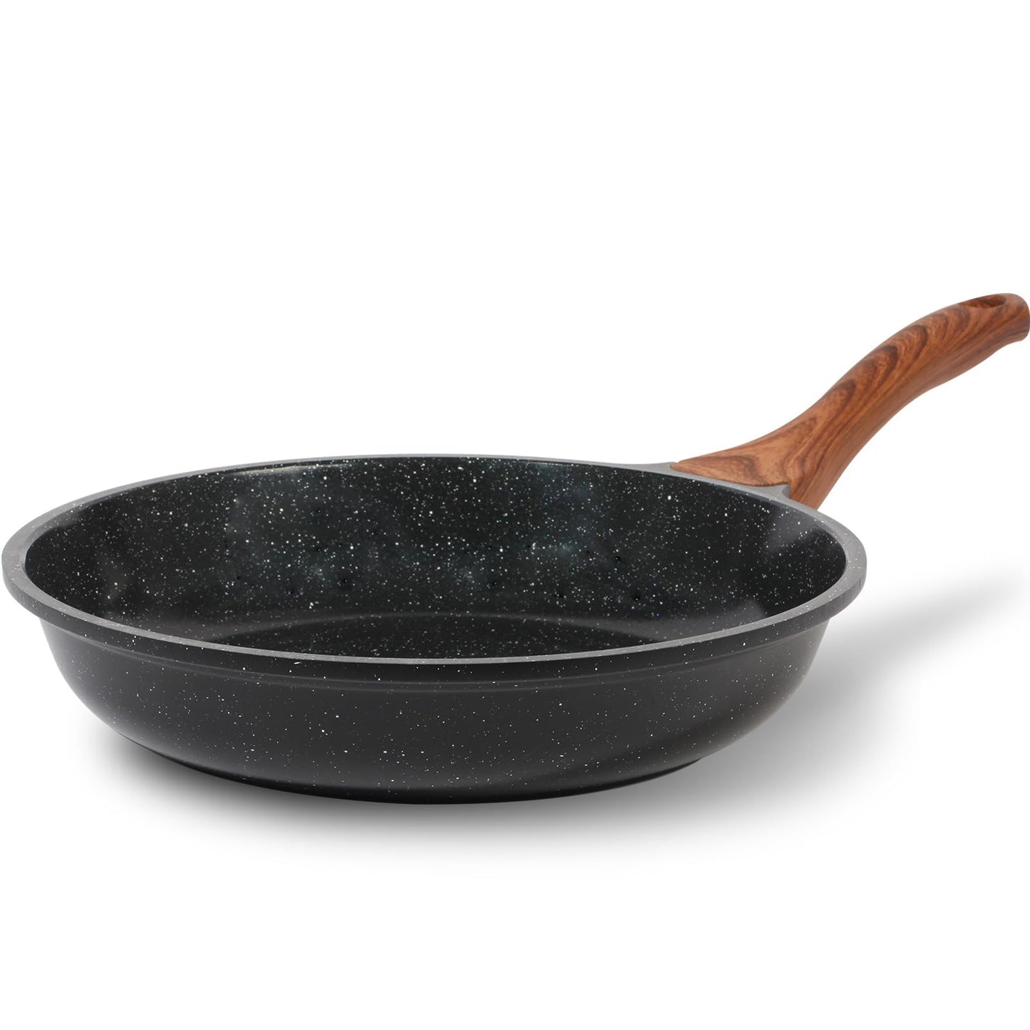 ESLITE LIFE Nonstick Ceramic Frying Pan Skillet, Non-Toxic Egg Omelette Kitchen Cooking Pans Compatible with All Stovetops (Gas, Electric & Induction), PTFE & PFOA Free (Black, 8'')