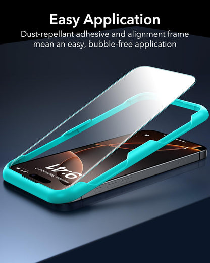 ESR 3 Pack for iPhone 15 Pro Max Screen Protector, [9H Hardness] [Military Grade Shatterproof] Full Coverage Tempered Glass Film with Easy Installation Tool, HD Clear, Scratch Resistant