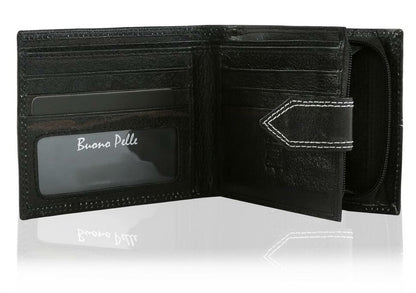 Wallets Mens Slim RFID Blocking Genuine Leather with Zip Coin Pocket, Banknote Compartments, Card Holders Pouch ID Window. Wallet for Men with Gift Box
