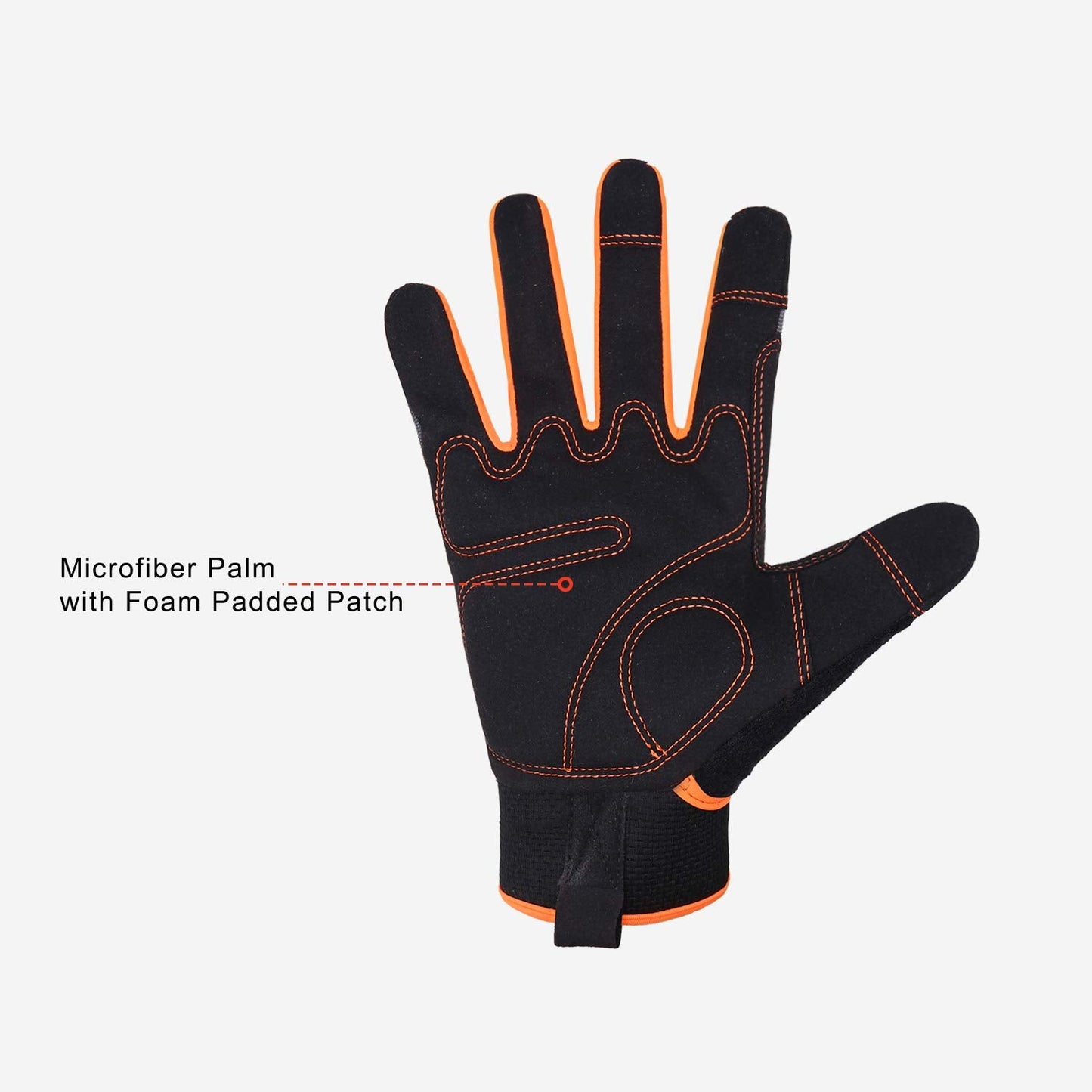 UltraLight Safety Work Gloves, Mens & Women Multi-Functional Work Gloves with Extensive Palm Protection, Mechanic Gardening Construction DIY Gloves with Touchscreen (Small, Orange/Gray)