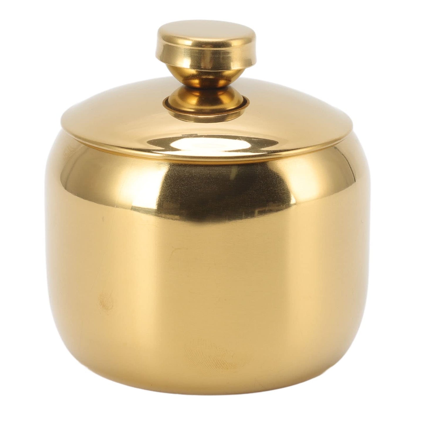 Tomotato Stainless Steel Condiment Pot, Gold Seasoning Jar Bottle with Lid, Small Spice Jars Salt Pepper Sugar Storage Container Condiment Canisters Pots for Home Kitchen (Gold)