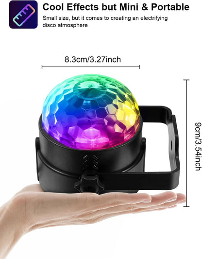 Luditek 2-Pack Sound Activated Party Lights with Remote Control, Disco Ball Light, DJ Strobe Lamp for Home Room Dance Party Supplies White Elephant Gifts Birthday Christmas Halloween Party Decorations