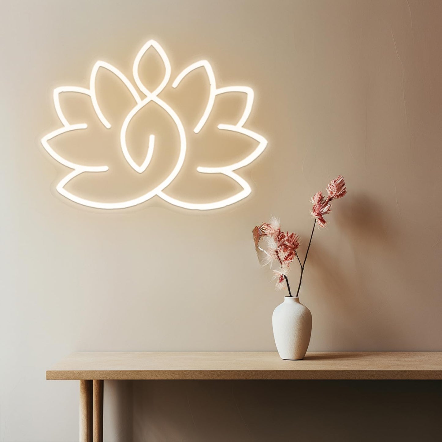 Lotus Meditation Neon Sign - Warm Glow Yoga Room Decor, Zen Wall Art for Home & Spiritual Space，Light Up Wall Art for Home or Yoga Studio,12 * 15.3 inch