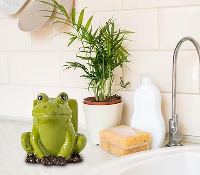 Frog Sponge Holder for Kitchen Sink Cute Kitchen Sponge Holder Ceramic Kitchen