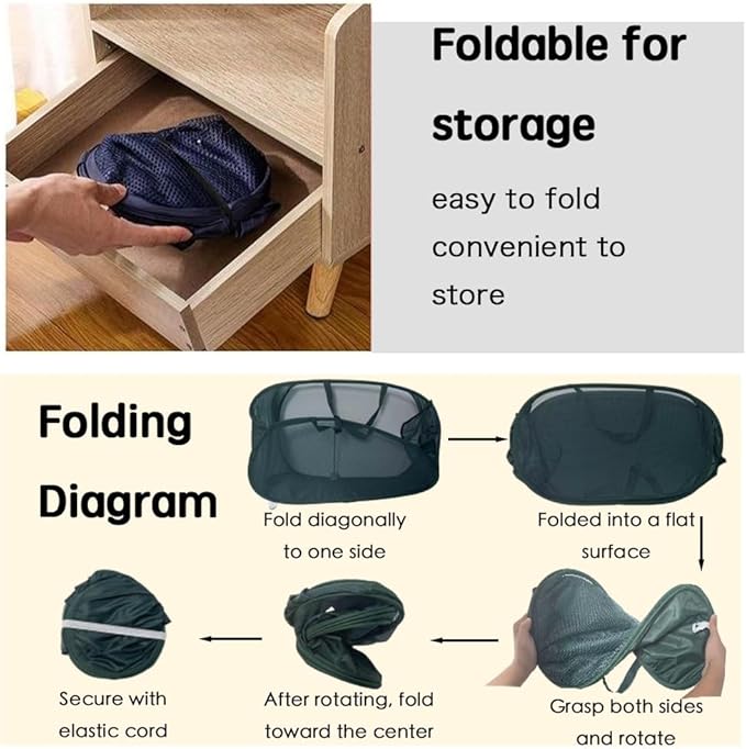 4 Pack Collapsible Laundry Baskets Popup Mesh Laundry Basket Durable Handles