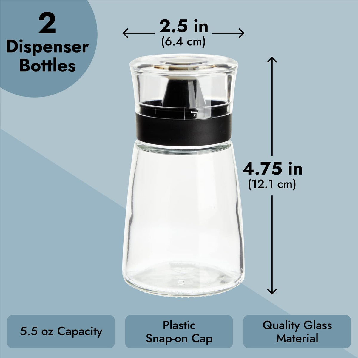 Juvale 2-Piece Small Olive Oil and Vinegar Dispenser Set - Glass Salad Dressing Cruet Bottles for Balsamic, Soy Sauce, with No Drip Tops (5.5 oz) - Oil Dispenser for Kitchen