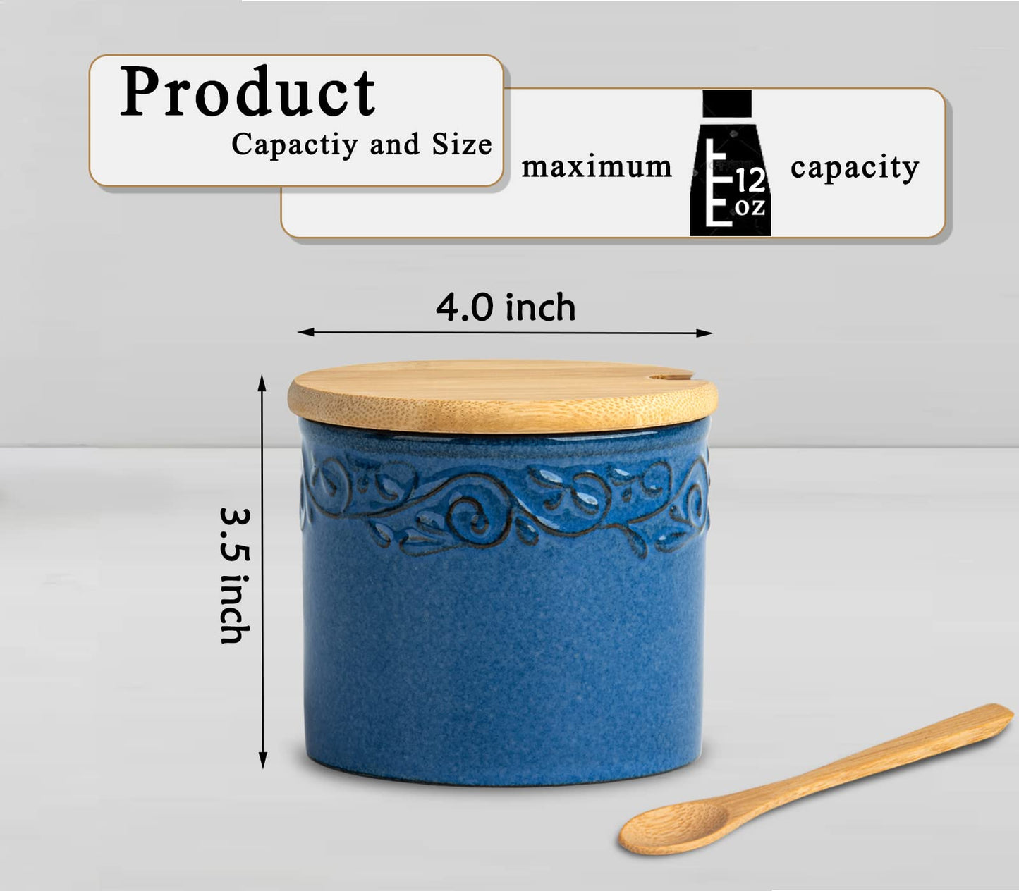 dgudgu Sugar Bowl With Lid And Spoon Blue Ceramic Jar Sugar Cube Container Sugar Dish With Lid And Spoon Sugar Cube Holder