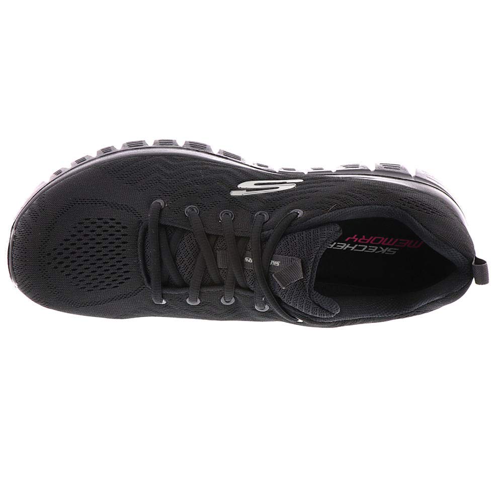 Skechers Women's Graceful Get Connected Sneaker, Black Mesh Trim, 6 UK