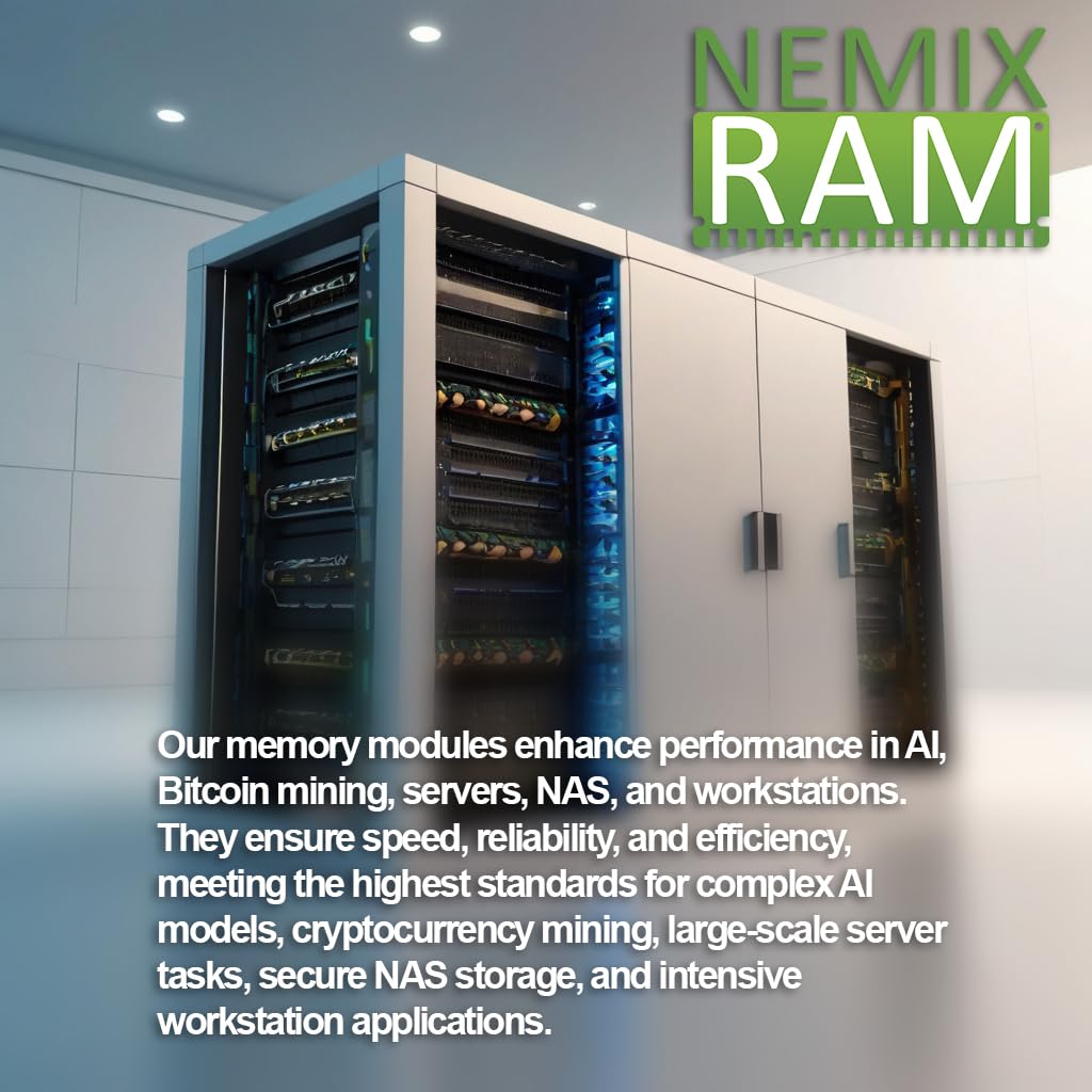 NEMIX RAM 32GB (1X32GB) DDR4 3200MHz PC4-25600 2Rx8 1.2V CL22 288-PIN ECC Unbuffered UDIMM Compatible with QNAP RAM-32GDR4ECK1-UD-3200 NAS Memory