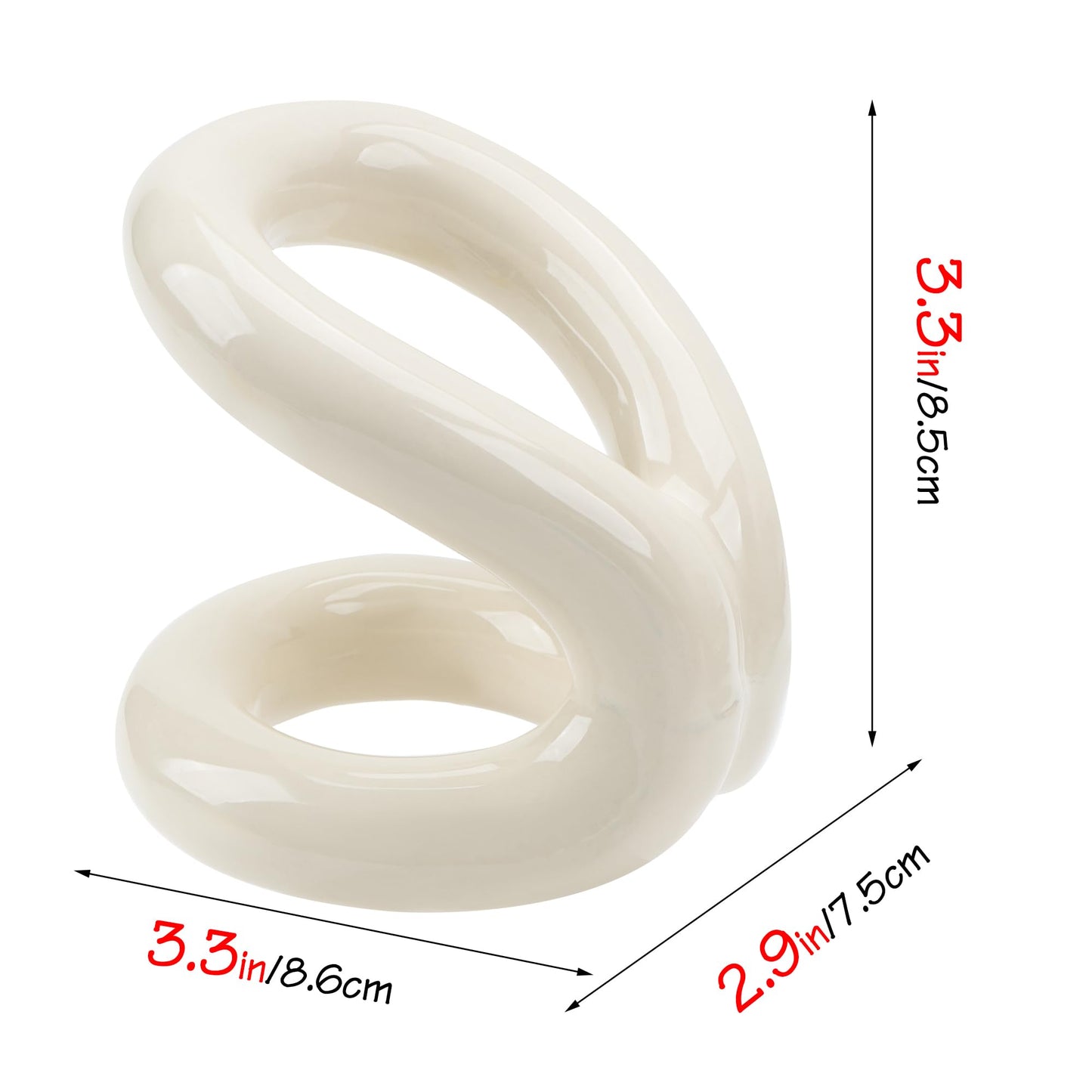 DODAMOUR Toothbrush Holder, Knot-Shaped Minimalist Toothbrush Storage, Ceramic Stylish Toothbrush Organizer, Decorative Stand for Bathroom Sink and Countertop (White)