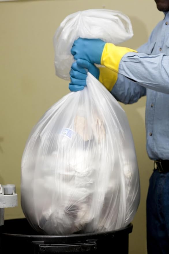 Aluf Plastics High Density Trash Bags, 60 Gallon, 17 Micron,