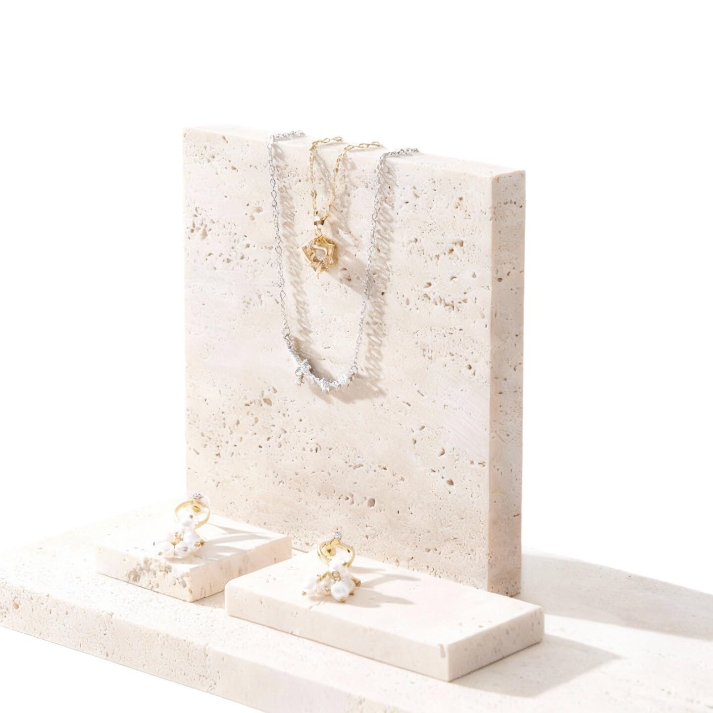 Travertine Display Tile, Single 7.87 x 11.81 Inch Stone Slab