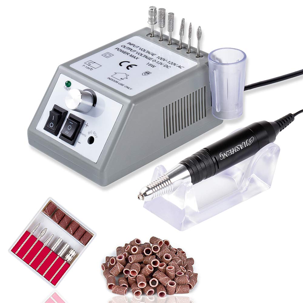 20000RPM Electric Nail Drill Professional Nail File Drill Acrylic Nails Kit for Manicure Gel Nail Polish Remover with 1 Pack of Sanding Bands(Pink)