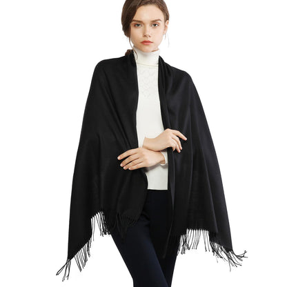 RIIQIICHY Black Pashmina Shawls and Wraps for Women Wedding Ladies Winter Scarf