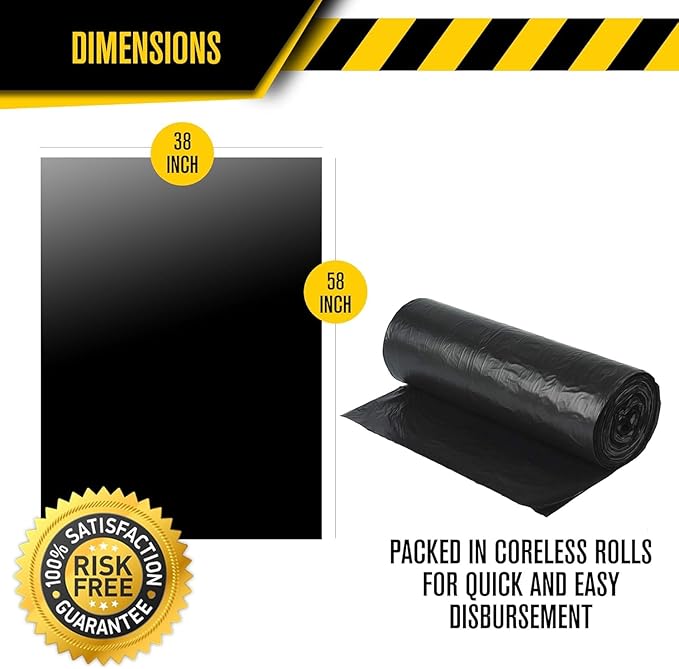 Aluf Plastics Heavy Duty 55 Gallon Trash Bags