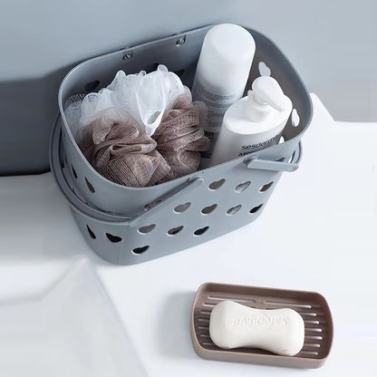 Anyoifax Portable Shower Caddy Tote Plastic Storage Basket with Handle Box Organizer Bin for Bathroom, College Dorm, Pantry, Kitchen, 2 Pack, Grey