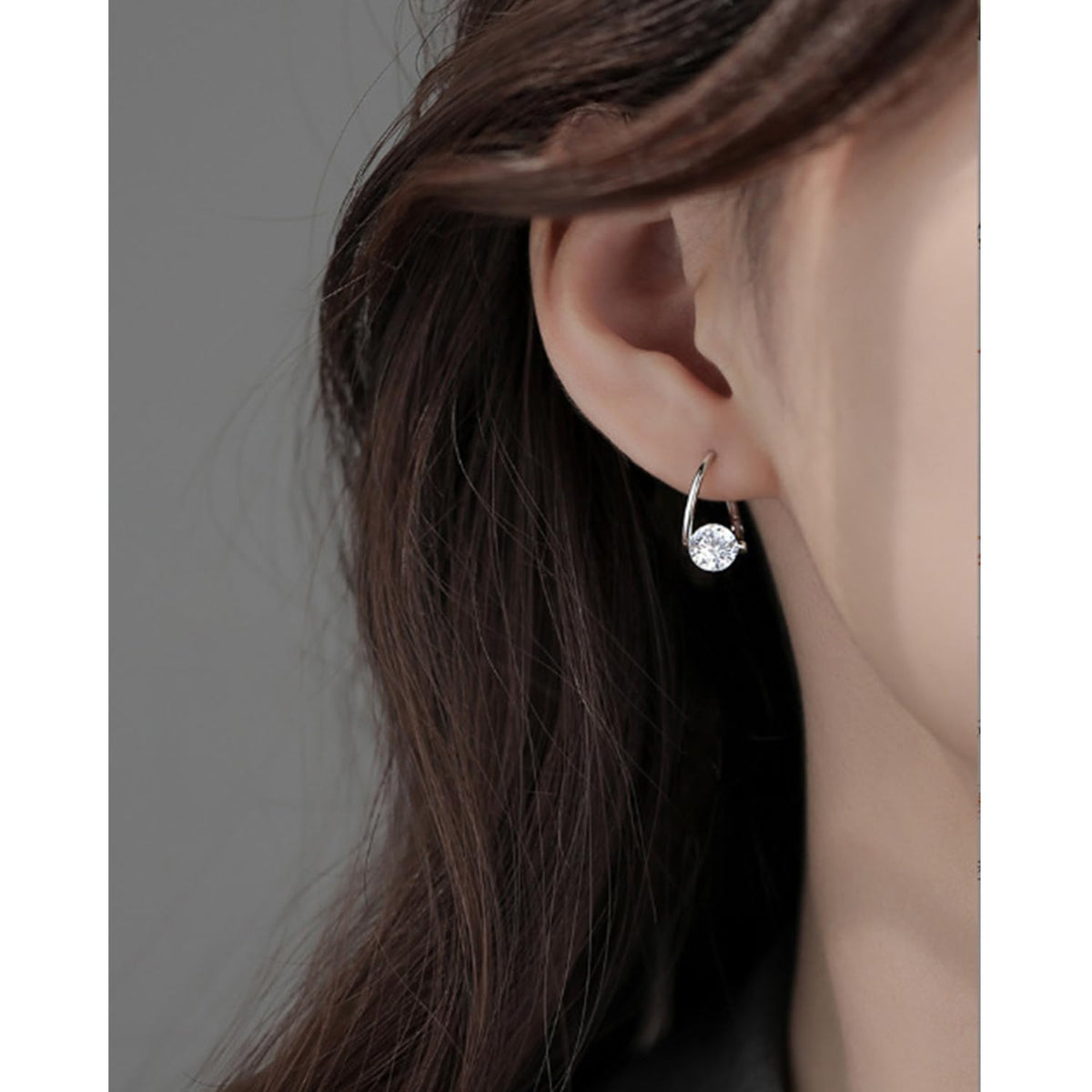 Halolux Germanium Earrings - Lymphatic Drainage Acupressure Earrings with CZ Zircon Stones - Dainty, Silver