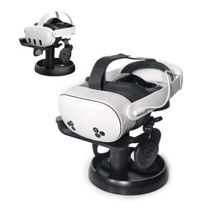 AMVR VR Headset Stand Holder Compatible with Quest 3s/Quest 3/Vision Pro/Quest 2/Pico 4/for PSVR 2 - Universal VR Headset Display Dock, Stable Bracket Storage Round Base, Mount Install Easy
