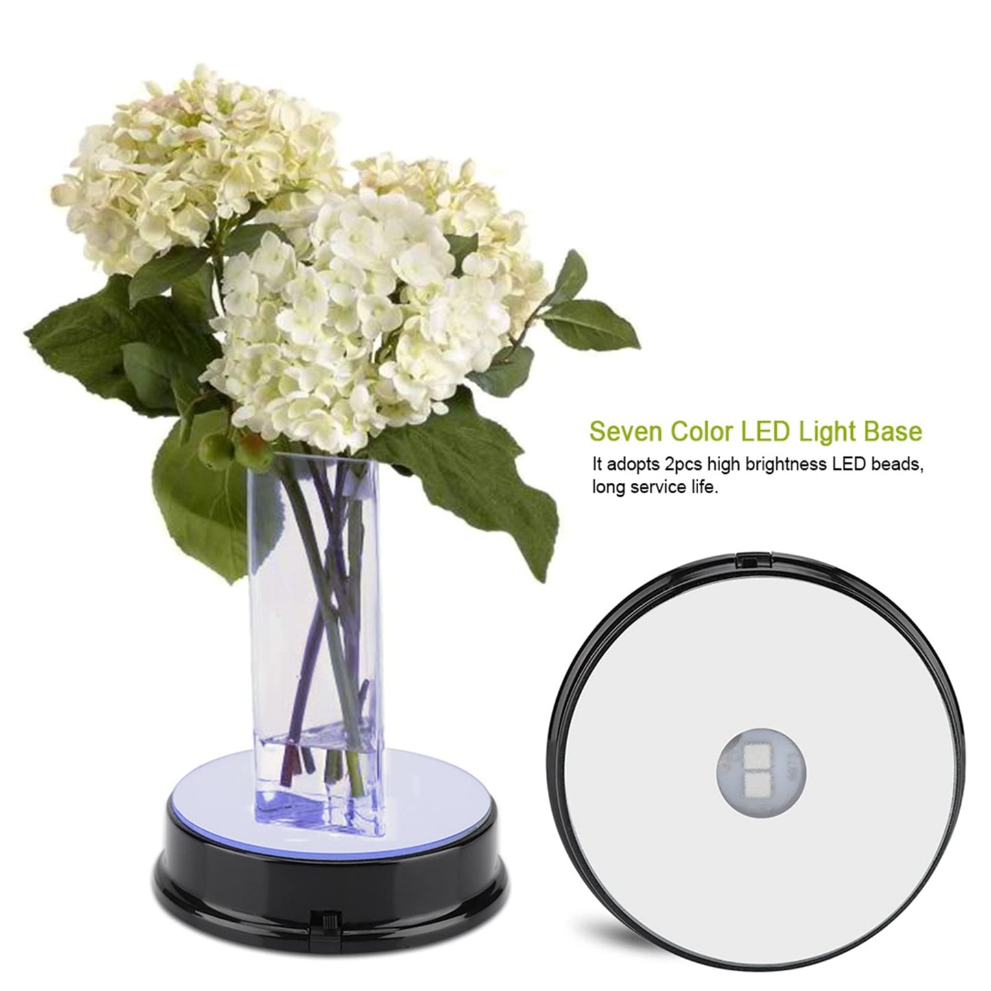 Watris Veiyi 4PCS LED Display Base, Colorful LED Light Base Stand for Crystals Glass Jewelry Art Gift