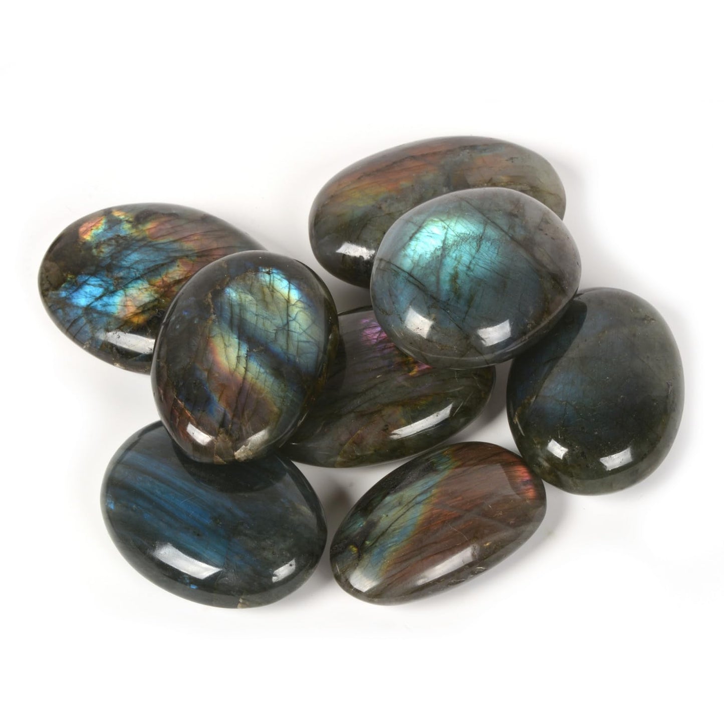 Justinstones 1/2LB Labradorite Tumbled Polished Natural Crystal Healing Pocket Stones Rock Collection