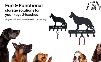 The Metal Peddler Miniature Pinscher Key Holder for Wall - Small 6 inch Wide with 5 Hooks - Made in USA