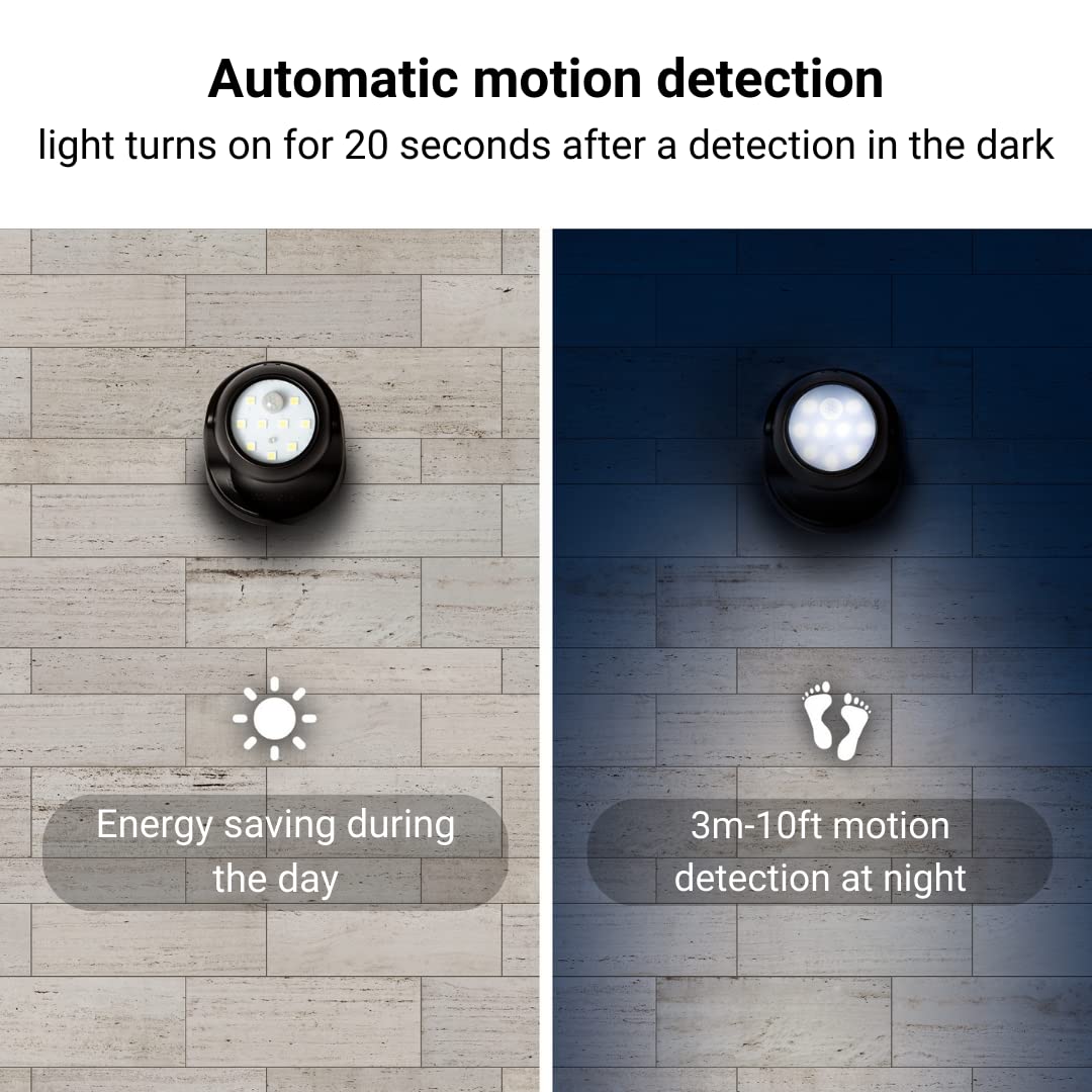 Proxinova LED Security Lights Motion Sensor PIR, Bright LED Floodlight 150 Lumens, Wireless Motion Sensor Lights Outdoor, Outdoor Lights Battery Powered, Battery Powered Outdoor Lights, 360° Rotation