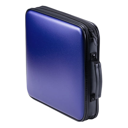 SANWA 160 Capacity CD Case, Portable DVD VCD Storage Box, Zippered EVA Protective Blu-ray Wallet with Handle, CD Sleeves Holder, Large Disc Organizer for Car, Home, Office, Games, Music, Movie, Blue