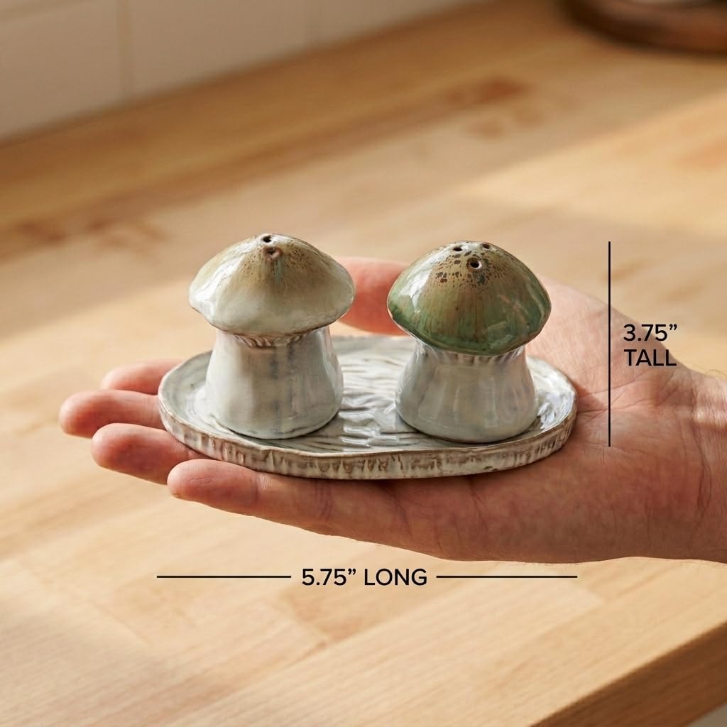 The Bridge Collection Mushroom Unique Salt and Pepper Shaker Set