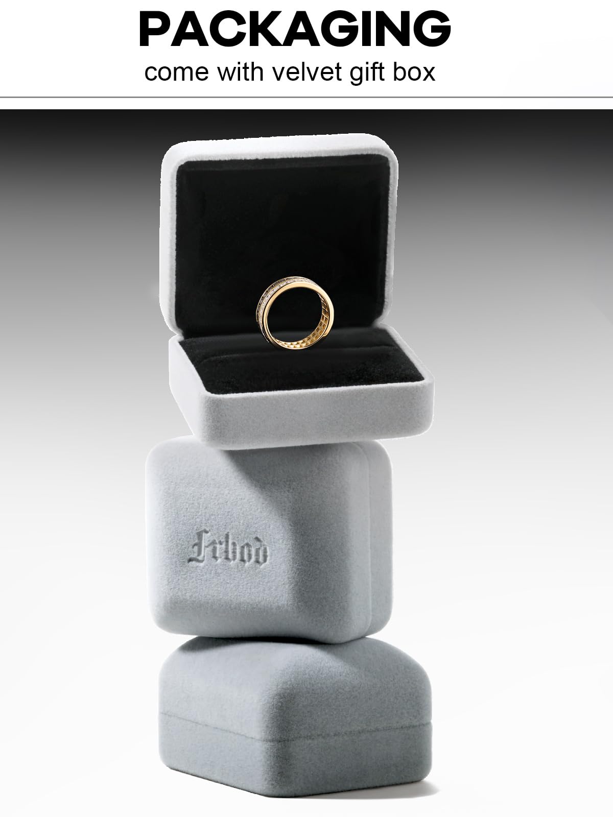 Frbod Black Diamond Engagement Ring 5 Carat Princess Cut Moissanite Rings Sterling Silver Jewelries for Women Size 9
