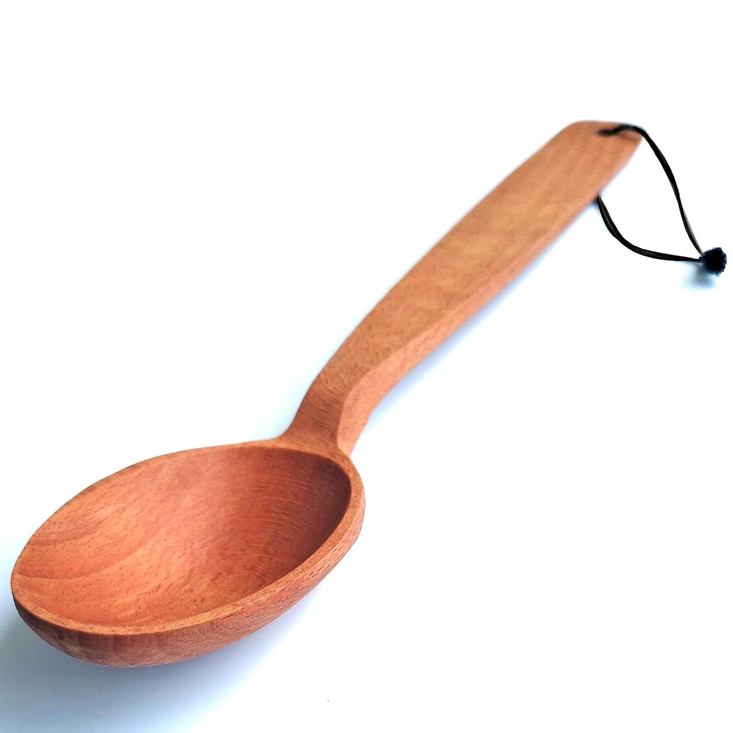 ECOSALL 14" Large Wooden Spoon with a Deep Scoop. Heavy Duty Big Non-Stick Cooking Spoon with a Strong Long Handle for Stirring, Mixing, Canning in Big Pots.