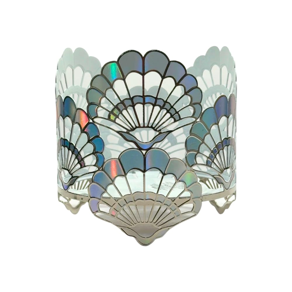 Bath & Body Works OPALESCENT Seashells – Coastal Decorative Metal Sleeve – Fits Standard 3-Wick Candles