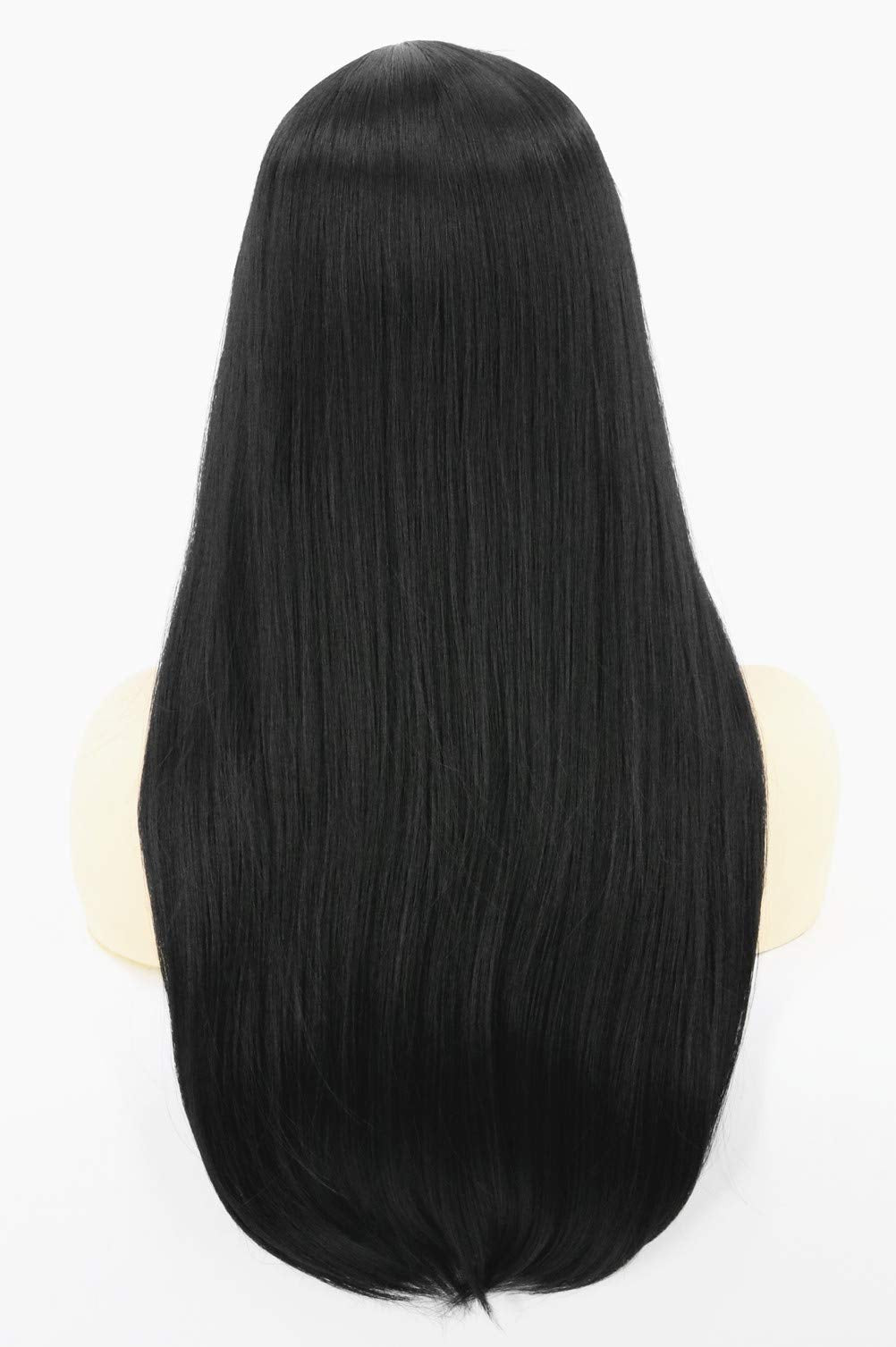 Topcosplay Women's Long Black Straight Wig Cosplay Wig Halloween Costume Wigs (Black)
