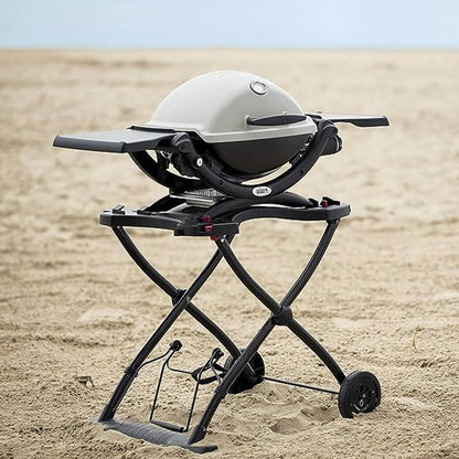 Weber Portable Cart/For Q Series Gas Barbecues, Foldable Design with Wheels, Built-In Wire Transport Handle, 16.5 x 75.5 x 71.5 cm (Collapsed), 63.5 x 53.5 x 71.5 cm (Raised)
