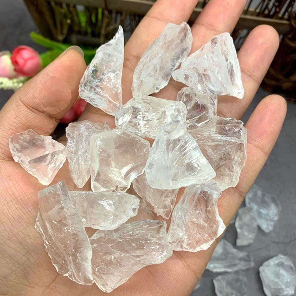 AITELEI Natural 1 lb White Quartz Crystal Stone Rough Raw Original Rock Stones Specimen Healing Collection Mineral Stone for Tumbling, Lapidary Polishing, Wicca Reiki Crystal Healing and Crafts