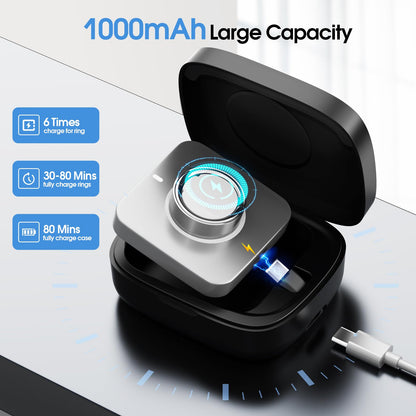 Charging Case Compatible with Ou-ra Ring Gen 4 & 3 Official Charger, Portable Wireless Charging Box with 1000mAh Capacity, Fits All Ring Sizes, 30-Day Runtime (Official Charger Not Included)