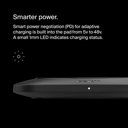Belkin 15W Wireless Charger Qi-Certified, Non-Magnetic Easy Align Fast Wireless Charging Pad, Compact Charger for Apple iPhone, Samsung Galaxy, AirPods Pro, and Other Qi-Enabled Devices