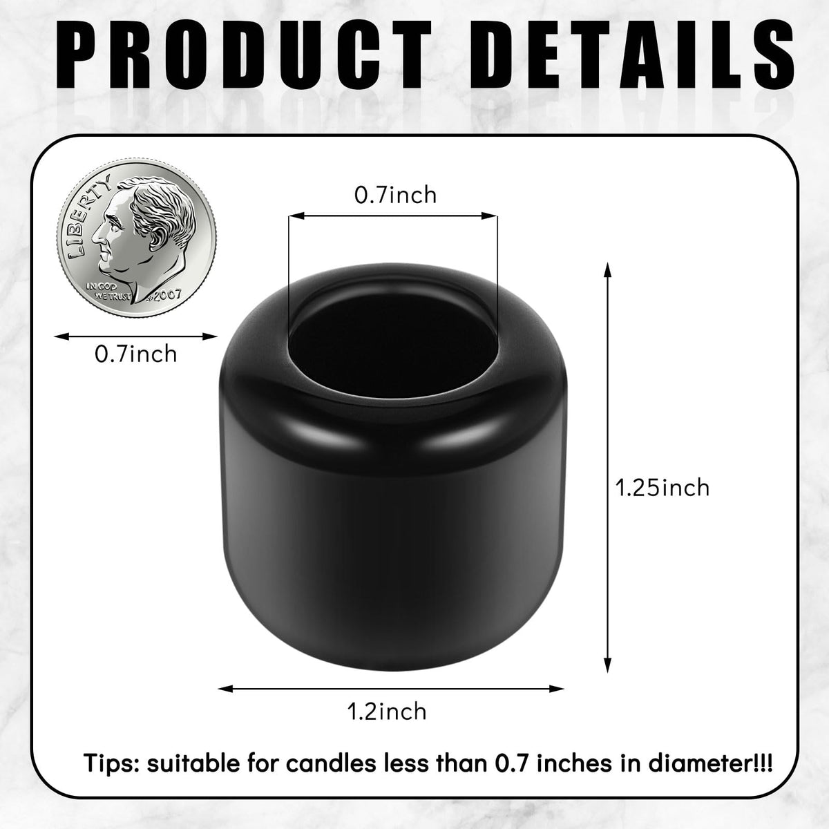 Suclain 20 Pcs 0.7 Inch Chime Candle Holder Small Candle Holders Ceramic Holder for Rituals, Spells, Vigil, Altar, Witchcraft, Wiccan Supplies (Balck)