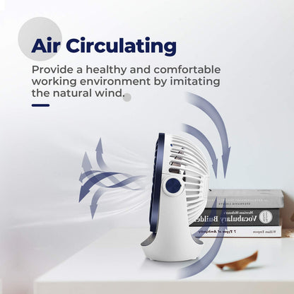 OCOOPA USB Desk Table Fan with Strong Airflow & Quiet Operation, Portable Cooling Fan Speed Adjustable 360°Rotatable Head for Home Office Bedroom Table and Desktop