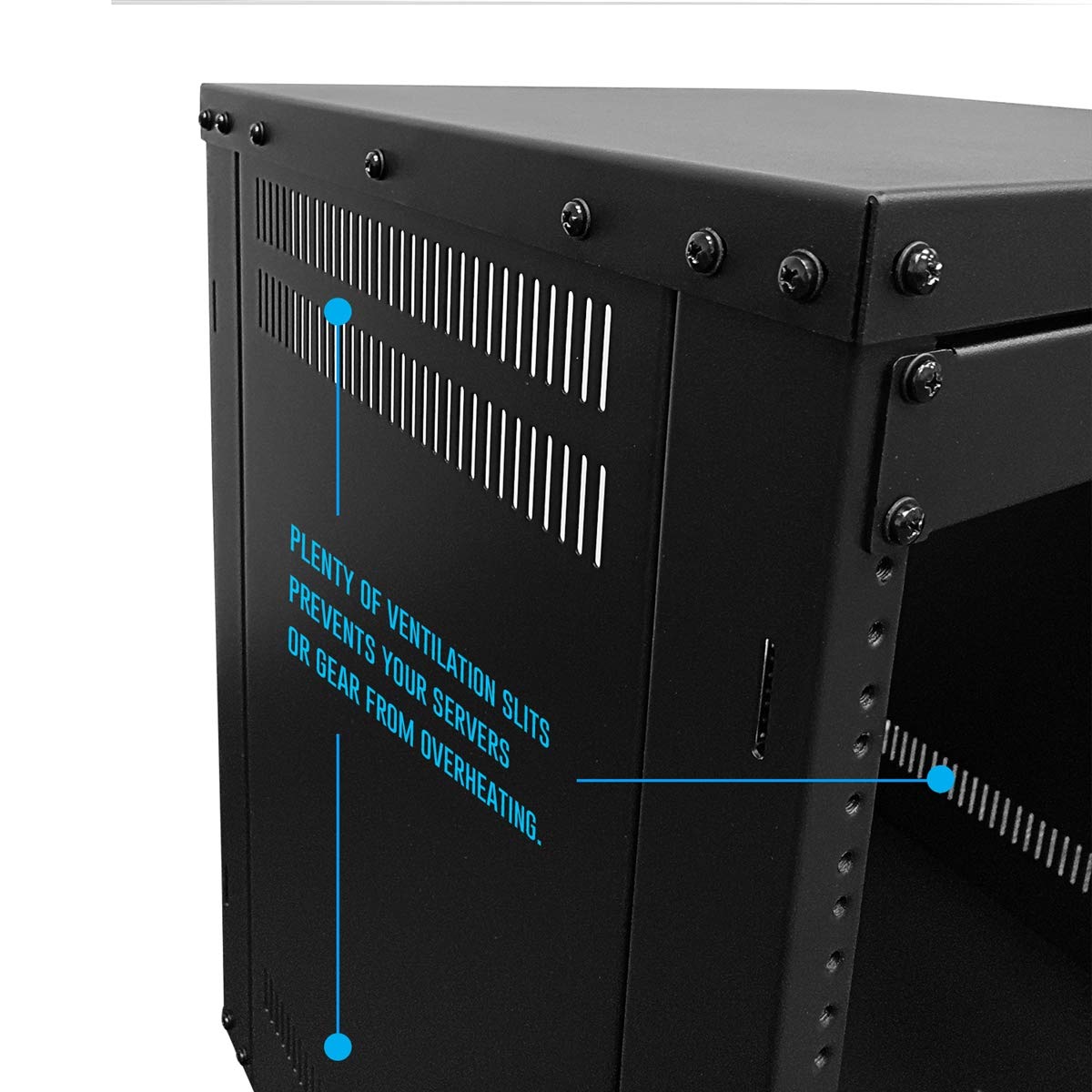 AxcessAbles 22U 19-Inch Rolling IT Server Rack 550LB Heavy Duty Open Frame with Removable Side Panels Large 3-Inch Locking Casters for Servers Networking and Rackmount Gear Includes 5mm and 6mm Screws
