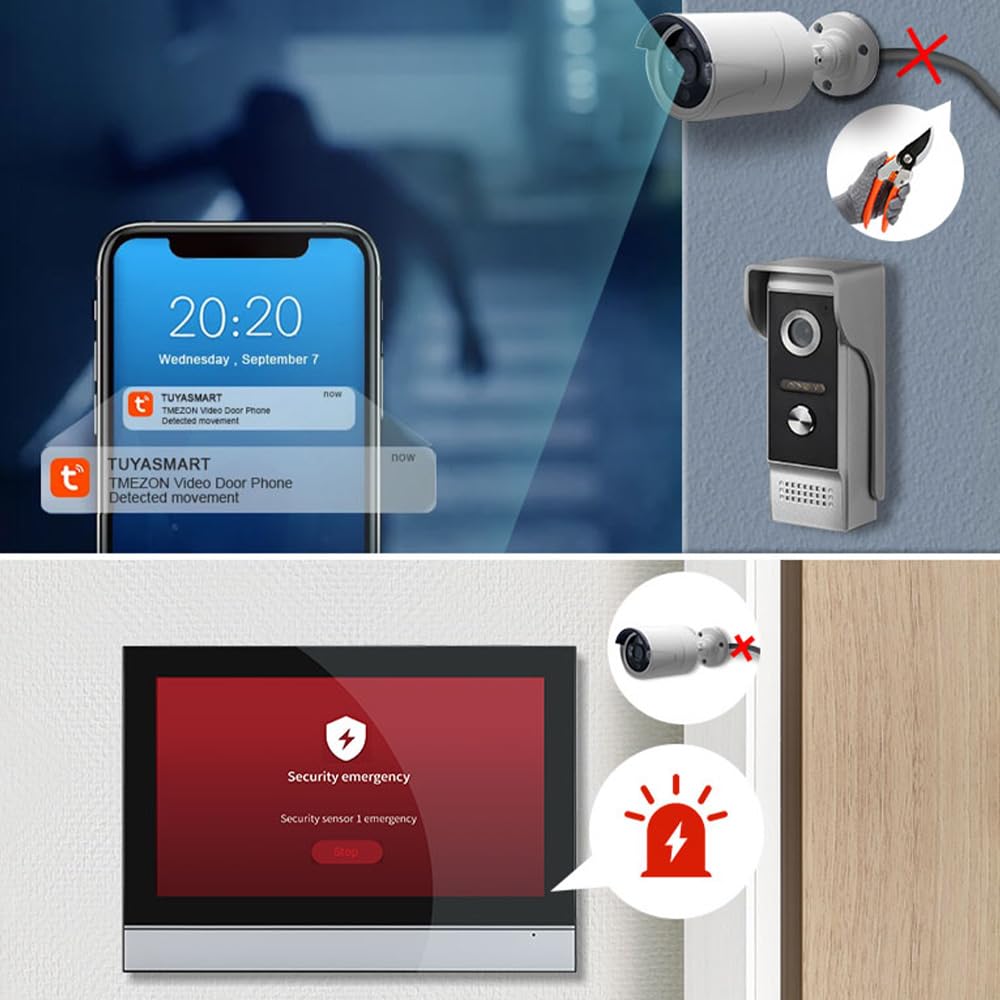Swokely WiFi Video Intercom System, Video Doorbell Camera with Monitor Wireless,1080P IR & Night Vision Camera, 10 Inch Touch Screen Support TY APP, 2-Way Audio, Electronic Photo Frame, Waterproof