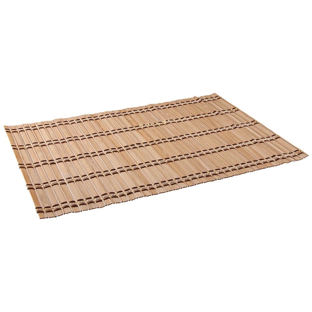 couponhub Pack of 4 Natural Bamboo Placemat, Wooden Square Placemats, Suitable for Non-Slip and Bamboo Table Placemats in Restaurants and Kitchen