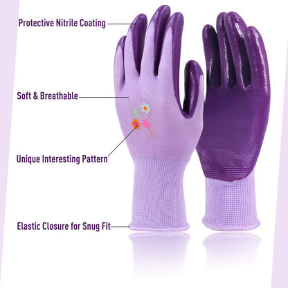 Jardineer Gardening Gloves for Women 6 Pairs, Ladies Gardening Gloves Medium, Garden Gloves Women for Yard, Cleaning, Fishing, Camping (Medium)