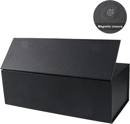 Gift Boxes Black with Magnetic Closure Lid 10" X 6" X 3" Gift Boxes for Presents,Luxury for Gift Packaging, Bridesmaid Gifts Box,Birthday Gift Box,Christmas Gift Box(5PCS)