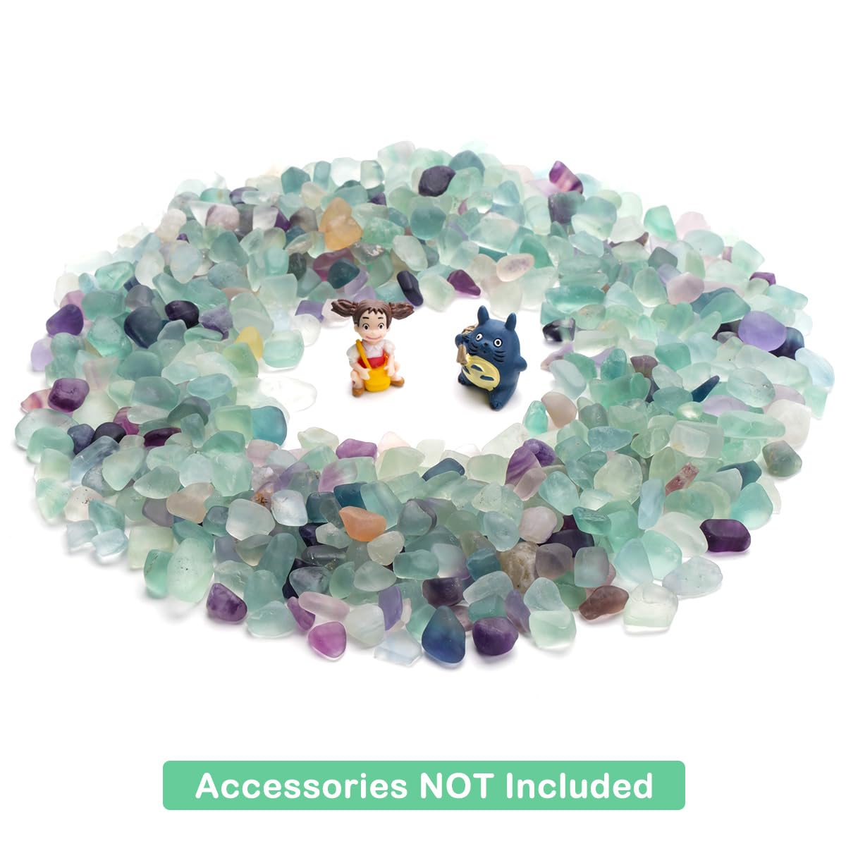 WAYBER Decorative Crystal Pebbles, 1 Lb/460g (Fill 0.9 Cup) Natural Quartz Stones Aquarium Gravel Sea Glass Rock Sand for Fish Turtle Tank/Air Plants Decoration