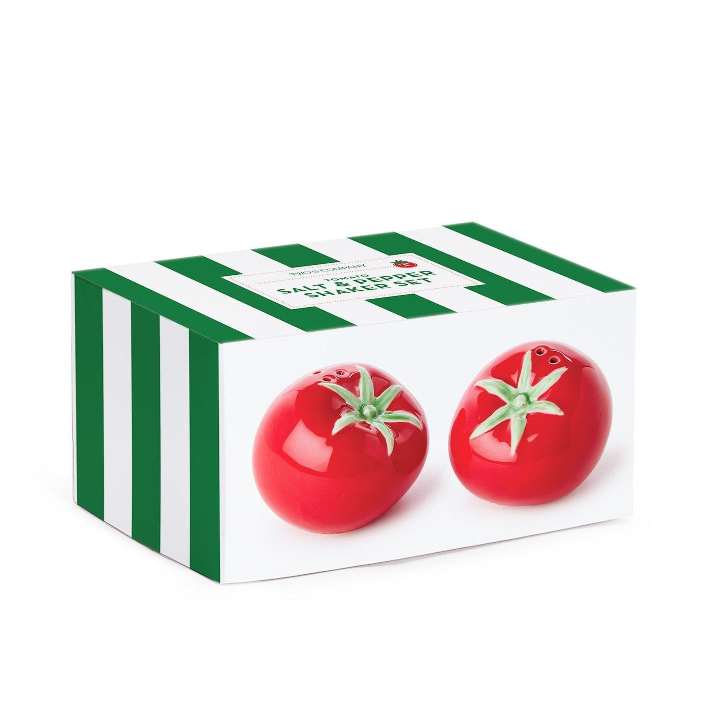 Two's Company Tomato Hand-Painted, Salt and Pepper Shakers in Gift Box, 2.75-inch Height