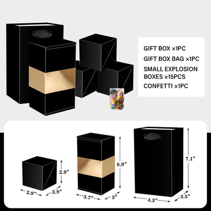 ysmile Surprise Box Gift Box for Cash Gift, DIY Explosion Money Box for Boy Girl Men Women Birthday Anniversary Pop Up - Black