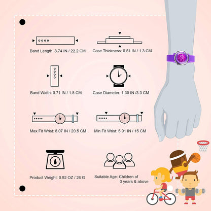 boys and Girls Digital Watch - Kids Sports Waterproof Electrical Outdoor Stopwatch Alarm 7 Color LED Luminescent Watches for Youth Girl - Purple