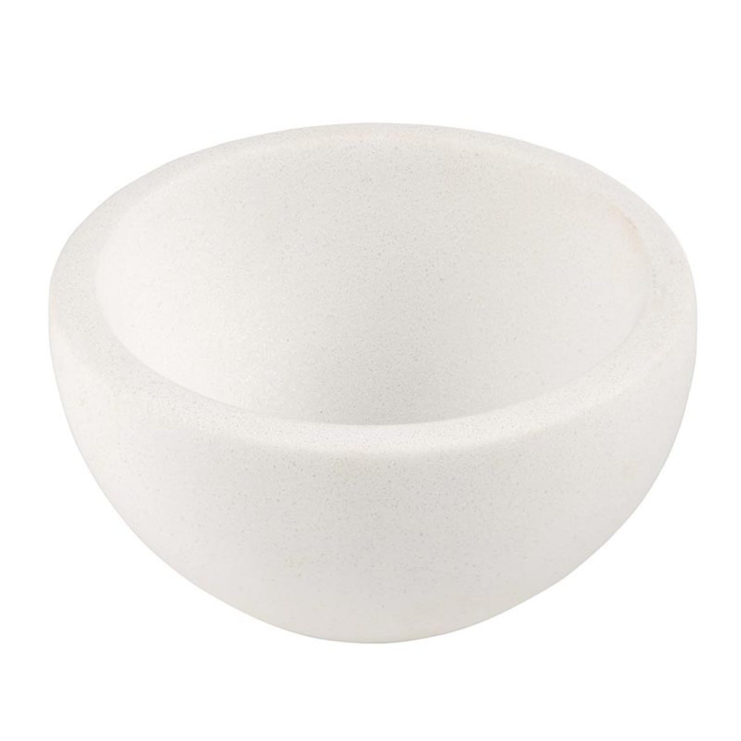 47th & Main Decorative White Stone-Resin Bowl for Serving, Storing, Displaying, 4" Diameter x 2" Tall